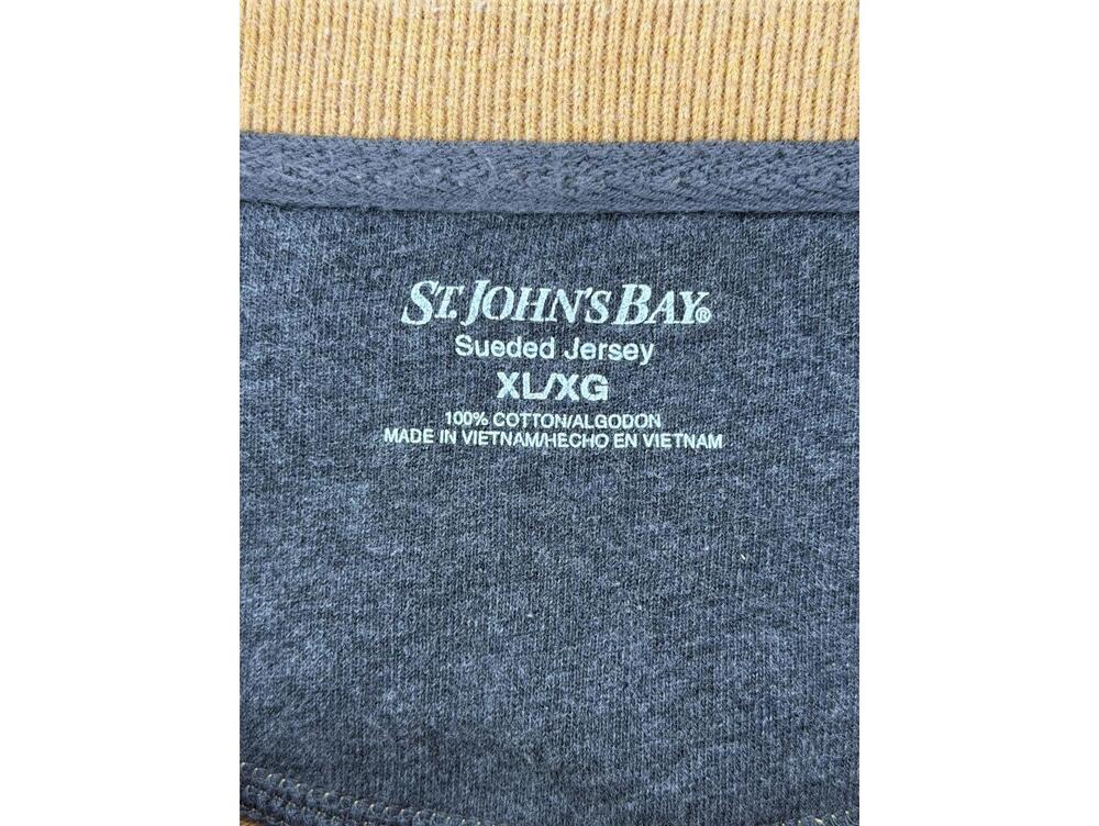 St. John's Bay Sueded Jersey Henley‎ Shirt Relaxed XL Cotton - Picture 3 of 7
